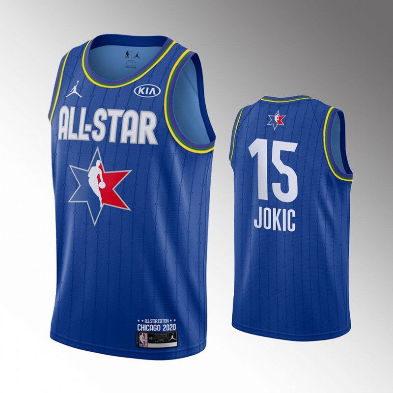 Men Denver Nuggets #15 Jokic Blue 2020 All Star NBA Jerseys->houston rockets->NBA Jersey